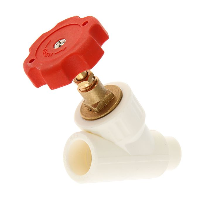 Вентиль полипропиленовй VALFEX, d=25 мм, 45°, сварка внутреняя/наружная