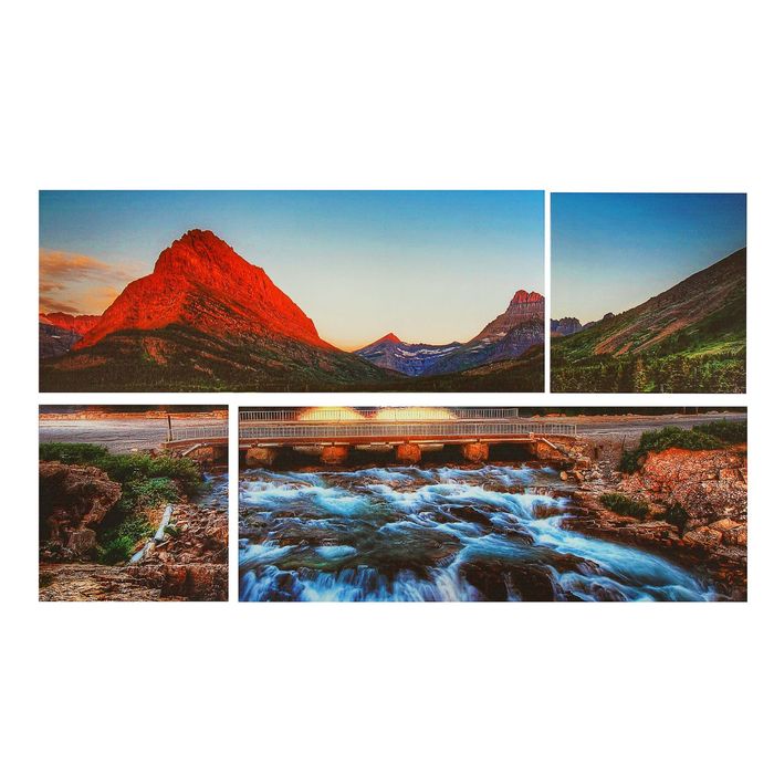 Модульная картина на подрамнике "Мост через реку"