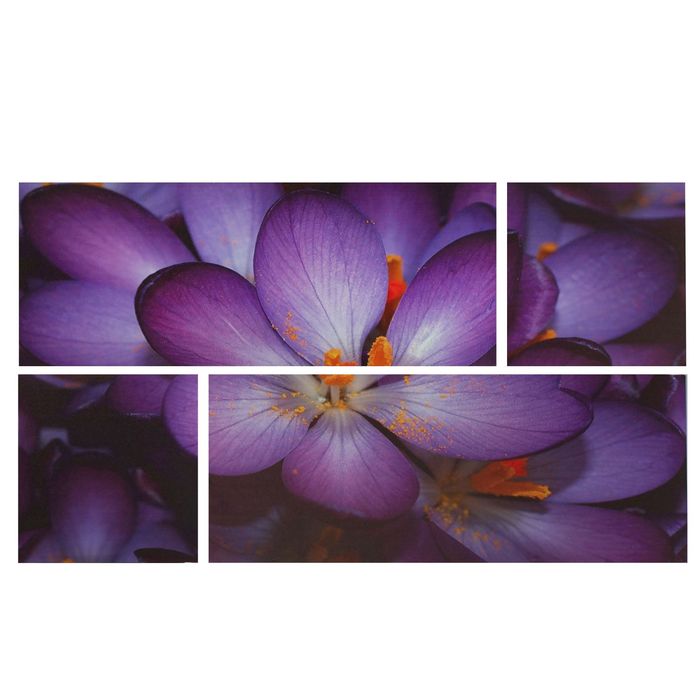 Модульная картина на подрамнике "Шафран", 2 шт. — 74×29 см, 2 шт. — 29×29 см, 60×105 см