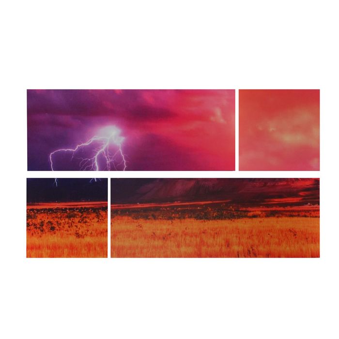 Модульная картина на подрамнике "Молния", 2 шт. — 74×29 см, 2 шт. — 29×29 см, 60×105 см