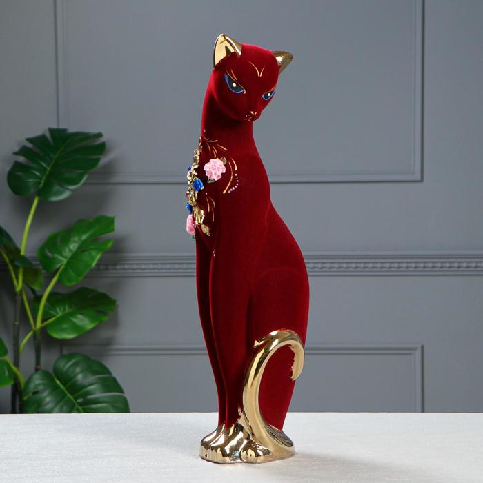 Копилка "Багира" флок и булат бордовый