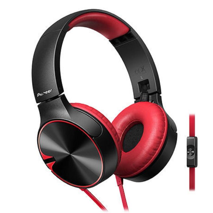 Наушники Pioneer SE-MJ722T-R, накладные, провод 1.2, красно-черные