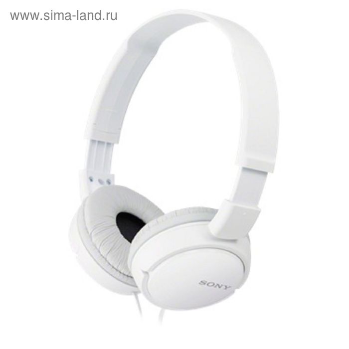 Наушники Sony MDRZX110W.AE, накладные, оголовье, провод 1.2 м, белые