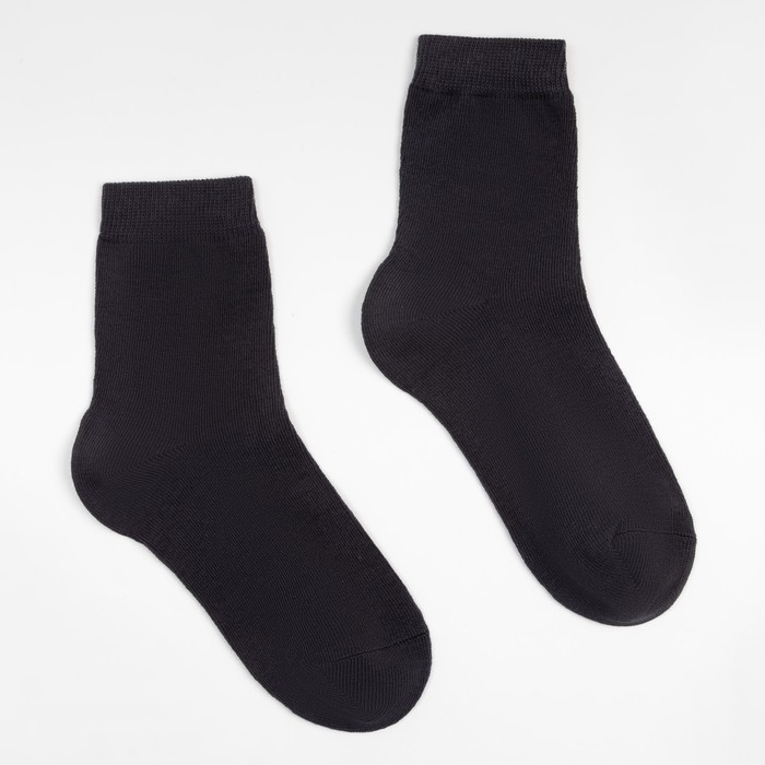 Носки детские, цвет тёмно-серый, размер 20-22