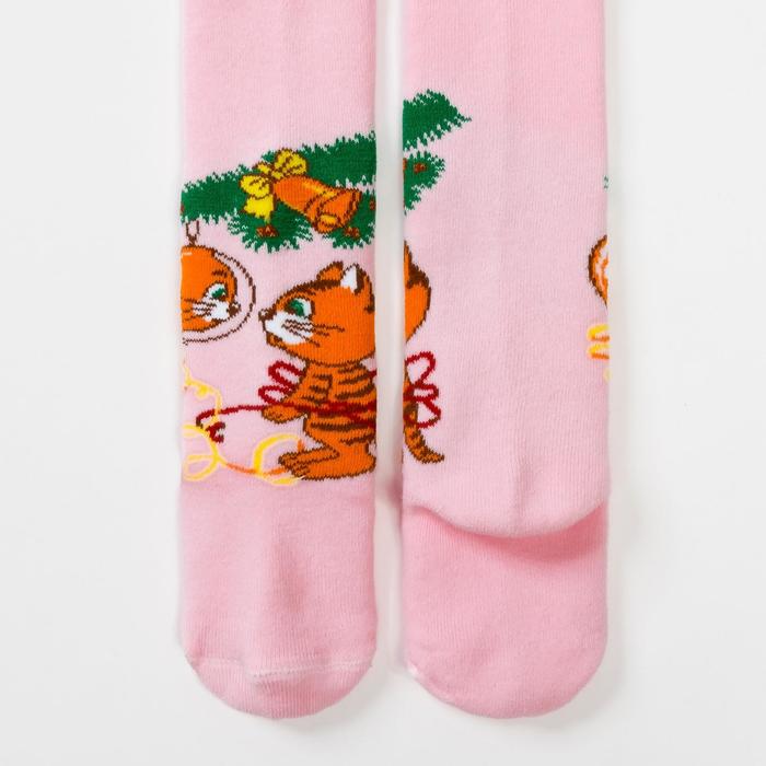 Колготки детские плюшевые ПФС70-2307, цвет светло-розовый, рост 86-92 см