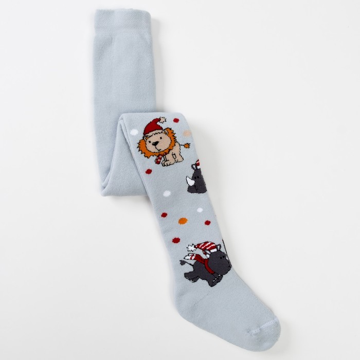 Колготки детские плюшевые ПФС70-2308, цвет светло-серый, рост 86-92 см