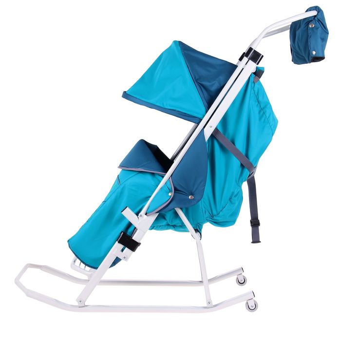 Санки-коляска "Изумрудный Лес", цвет синий