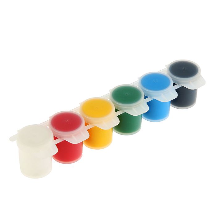 Краска акриловая WizzArt Mini, набор Shine 6 цв x 10 мл, глянцевые