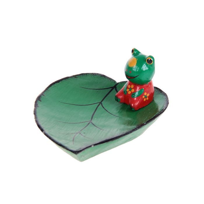 Сувенир дерево "Лягушка на листе" 12 см
