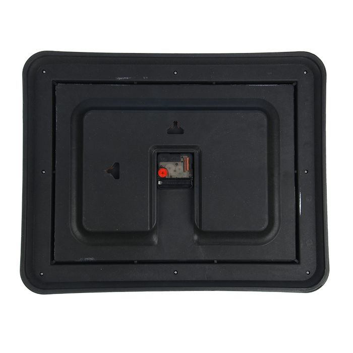 Часы настенные прямоугольные "Цветы и портрет", рама-косичка белая