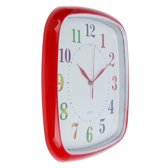 Часы настенные квадратные "Гамма", 38 × 38 см, белый циферблат с разноцветными цифрами