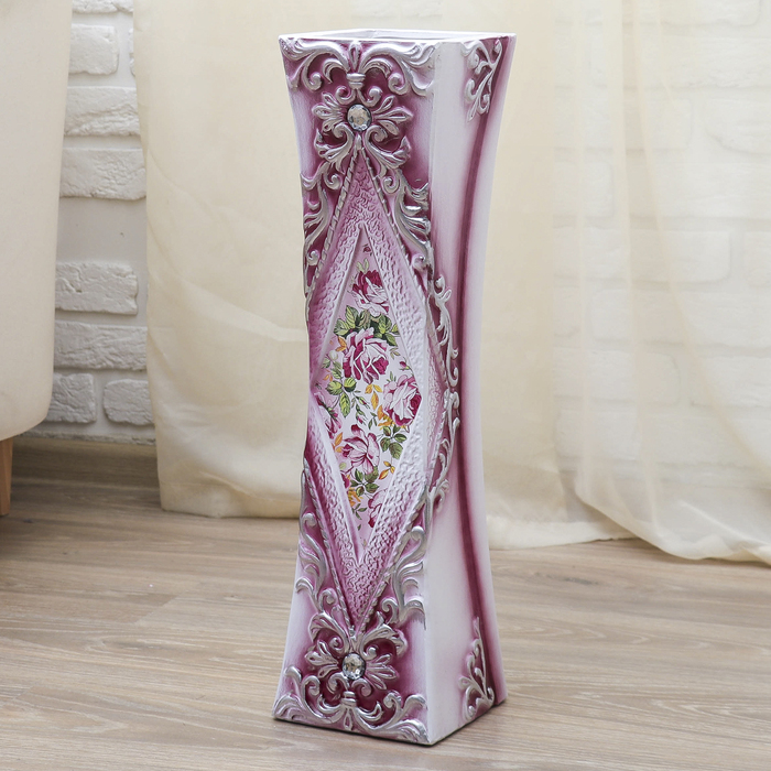 Ваза напольная "Натюрморт" прямая, фиолетовая