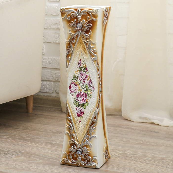 Ваза напольная "Натюрморт" прямая, коричневая