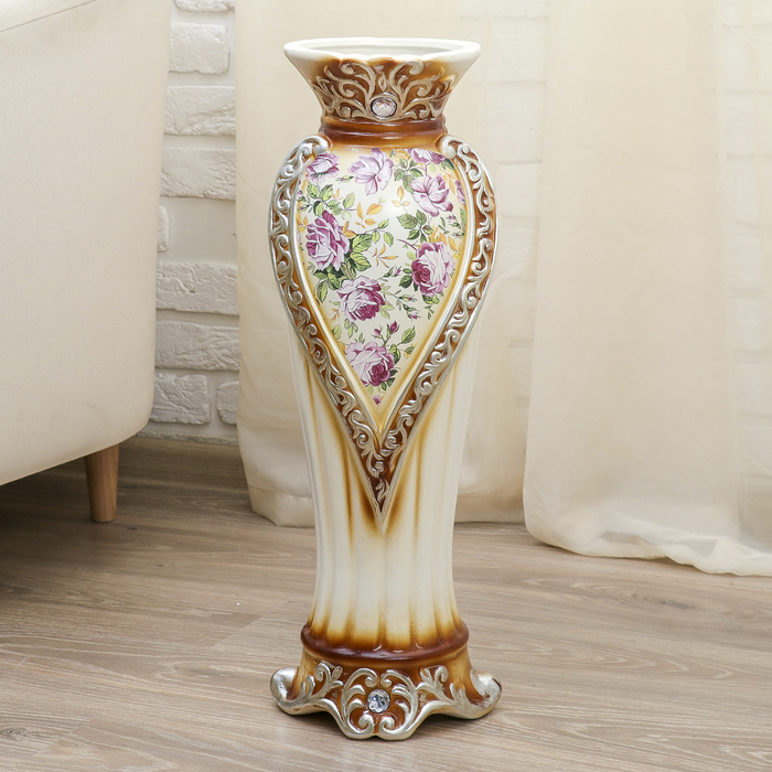 Ваза напольная "Натюрморт" фигурная, коричневая