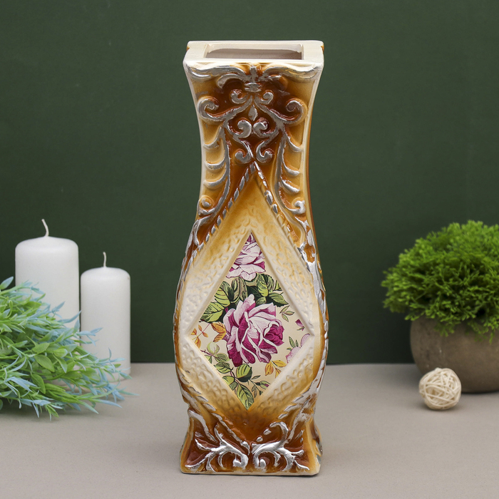 Ваза "Натюрморт" коричневая, микс