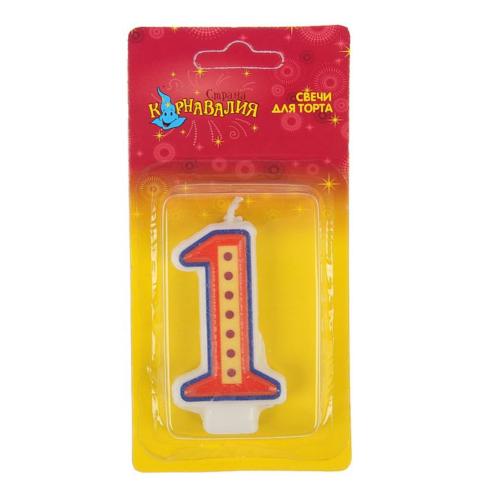 Свеча для торта Геометрия цифра "1"