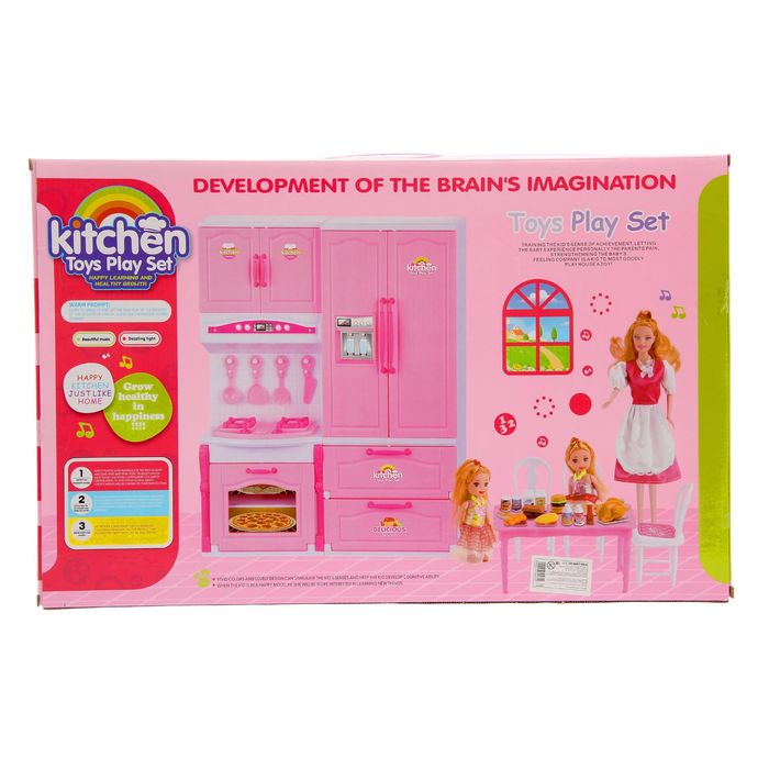 Игровой набор для кукол "Кухня" с аксессуарами, световые и звуковые эффекты
