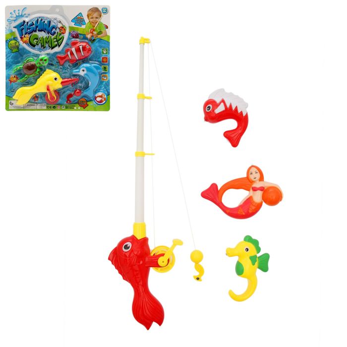 Рыбалка на магните "Улов", с большими фигурами и выдвижной удочкой , 3 рыбки