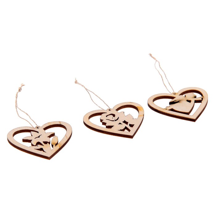Подвески "Набор сердечек 2", 3 шт.