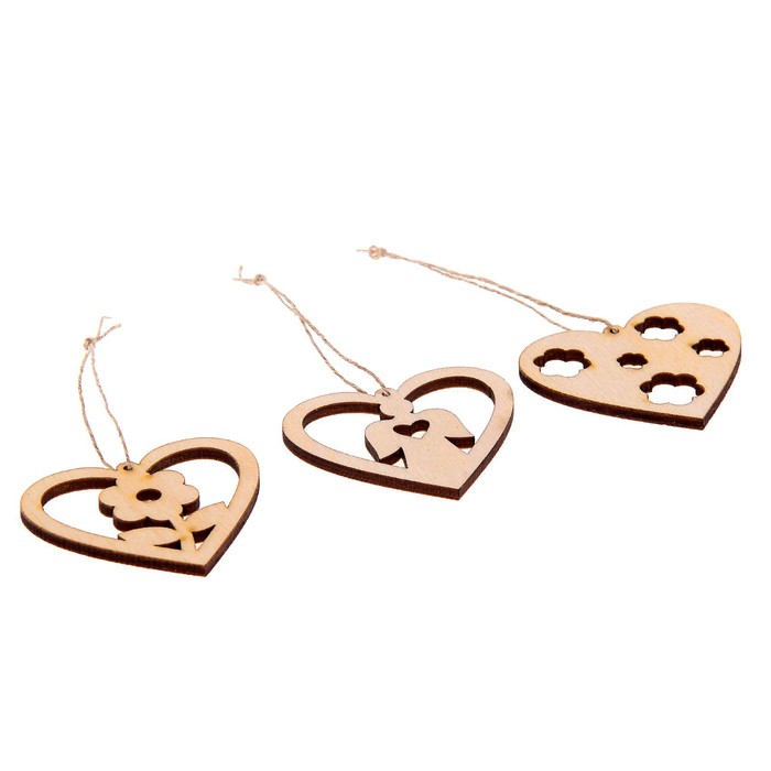 Подвески "Набор сердечек 3", 3 шт.