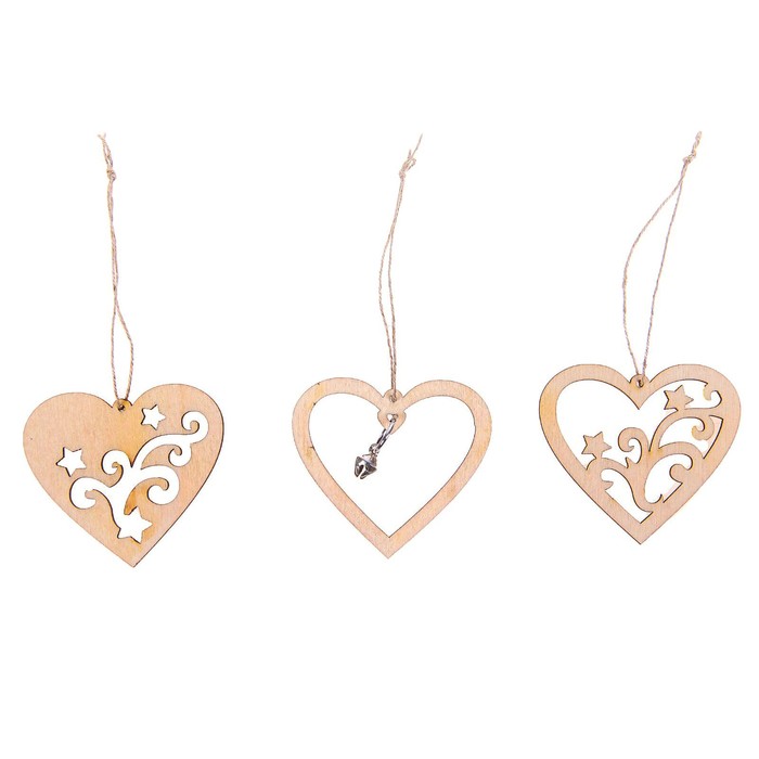 Подвески "Набор сердечек 4", 3 шт.