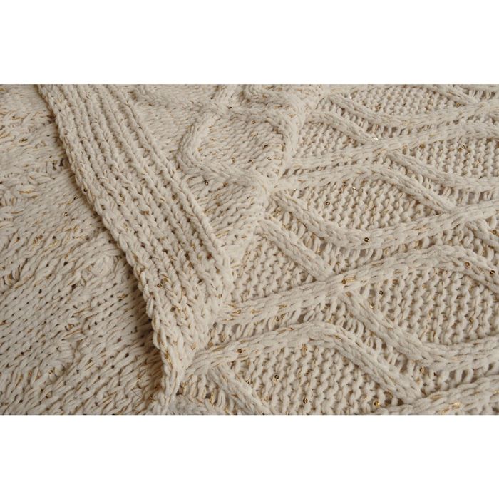 Плед вязаный AVILON, размер 200x220 см, велюр 450 г/м2, золотистый