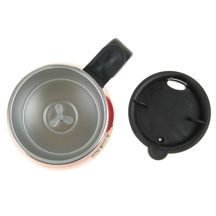 Саморазмешивающая термокружка, 500мл, (от 2ААА) с крышкой, металл