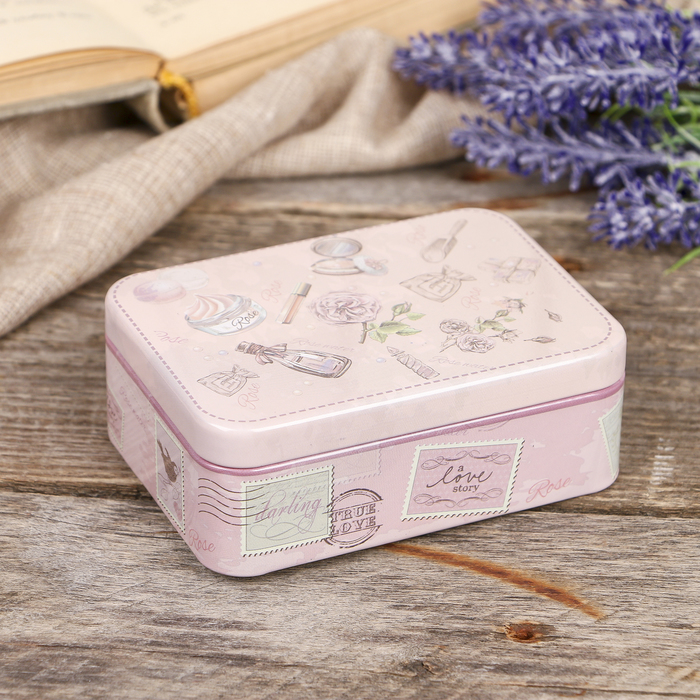 Шкатулка металл прямоугольная "Дамские штучки" 4х10,7х7,7 см