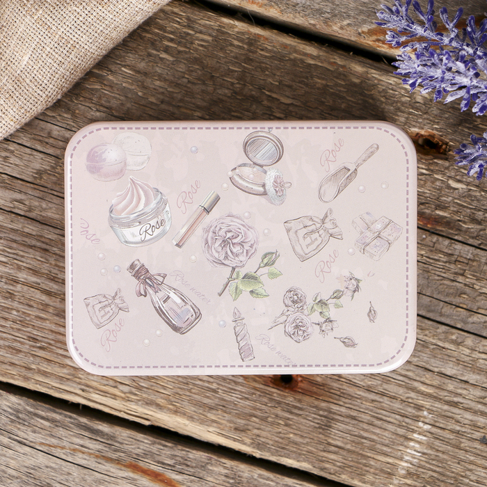 Шкатулка металл прямоугольная "Дамские штучки" 4х10,7х7,7 см