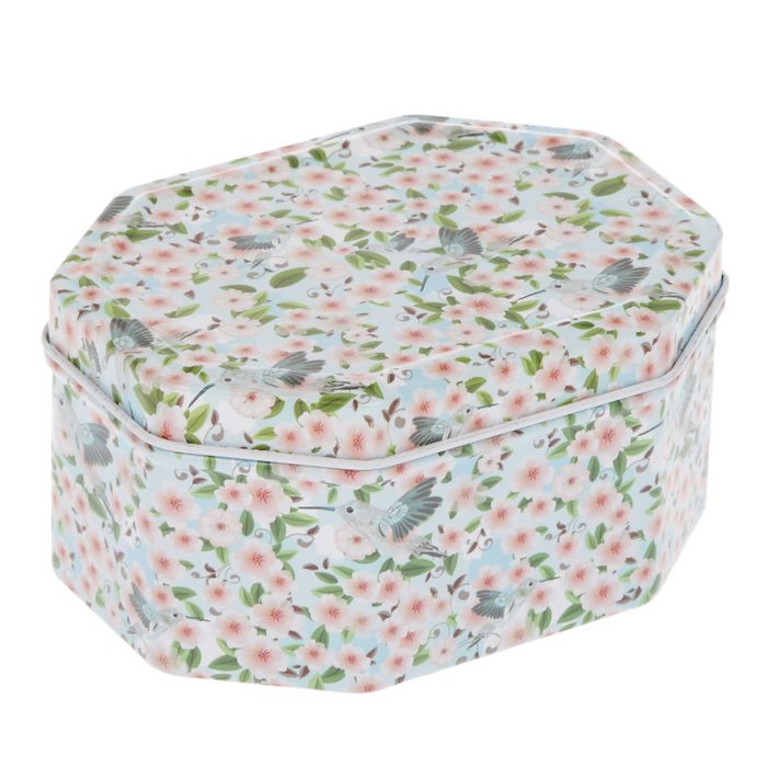 Шкатулка металл многогранник "Птицы в цветах" 5х10х7,5 см