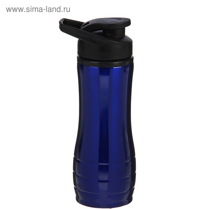 фото Бутылка для воды "metallica", 600 мл, спортивная, синяя, 9х23 см