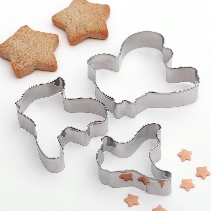 Набор форм для вырезания печенья "Голубь", 3 шт