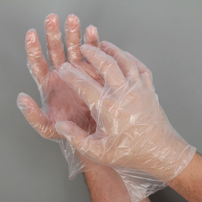Перчатки одноразовые п/эт M 0.6 г 100 шт/уп
