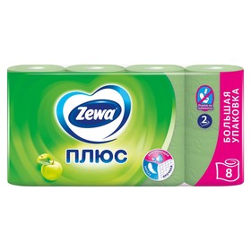 Туалетная бумага Zewa Плюс аромат «Яблоко» 2 слоя, 8 рулонов