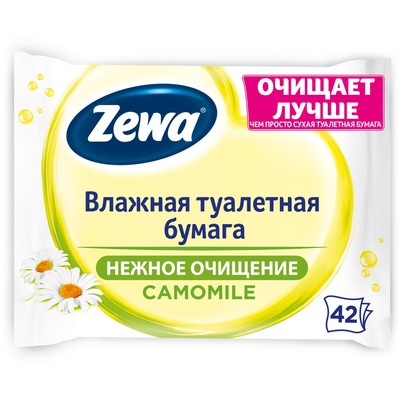 Влажная Туалетная бумага Zewa Ромашка, 42 шт