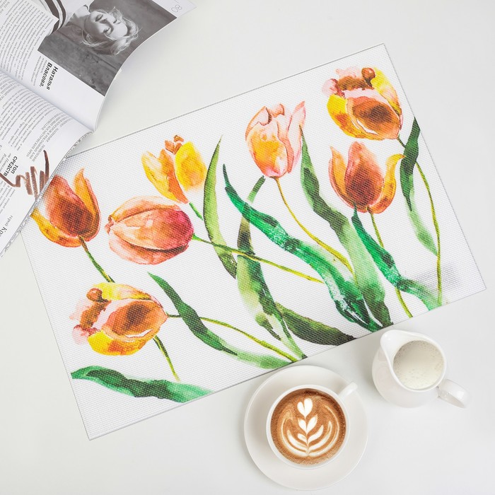 Салфетка кухонная "Тюльпаны" 45х30 см