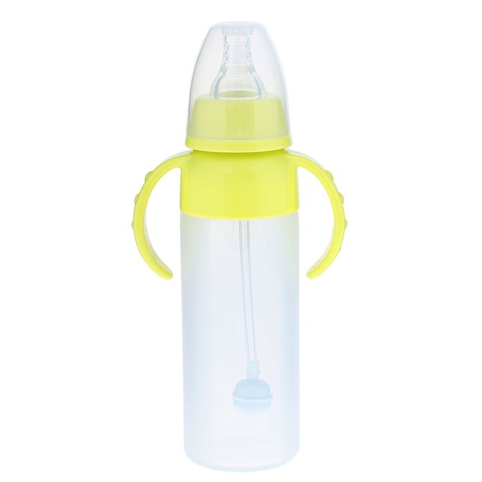 Силиконовая бутылочка для кормления, антиколиковая, 210 мл, от 0 мес., цвет жёлтый