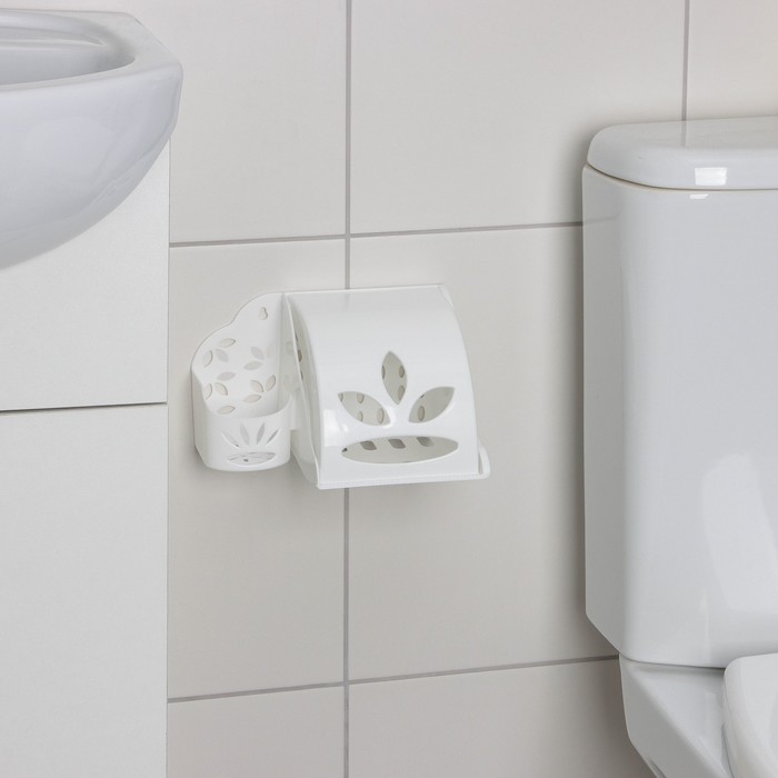 Держатель для туалетной бумаги и освежителя воздуха, цвет МИКС