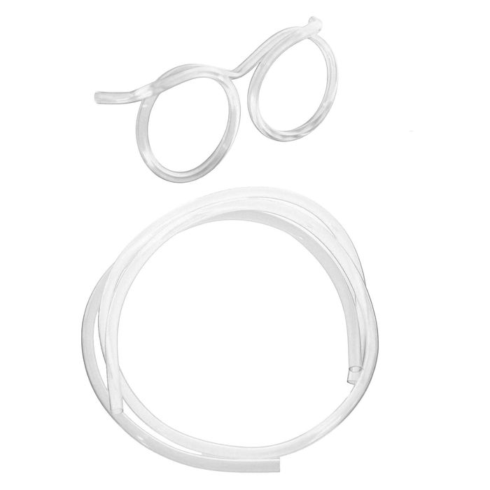Трубочки для коктейля "Круглые очки", прозрачные
