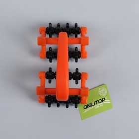 Массажёр Дуга с шипами, универсальный, 16 колёс, 16 x 10 x 8,5 см, цвет оранжевый/чёрный