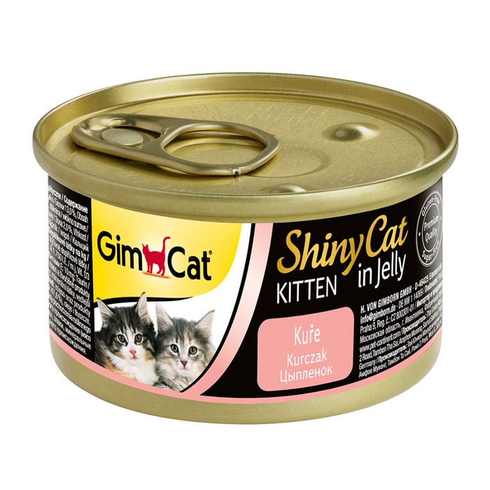 Влажный корм Gimpet Shiny Cat Kitten для кошек, с цыпленком, 70 г