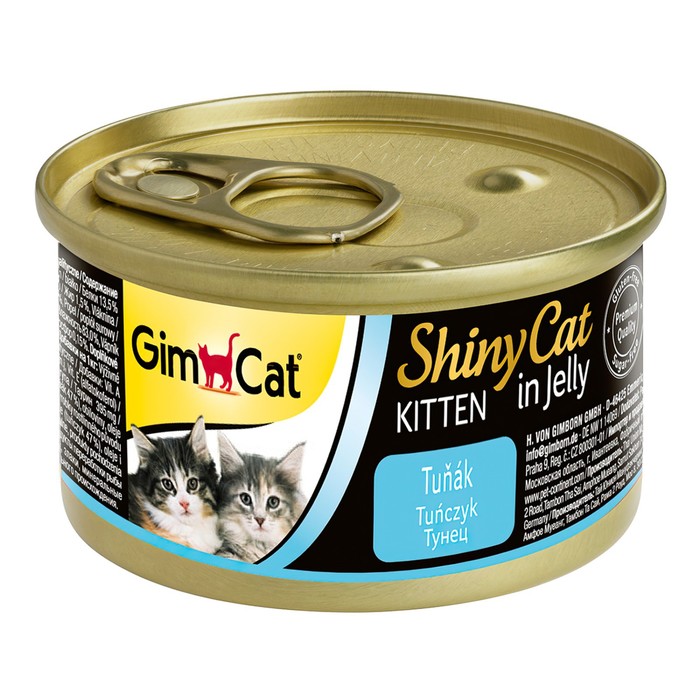 Влажный корм Gimpet Shiny Cat Kitten для кошек, с тунцом, 70 г