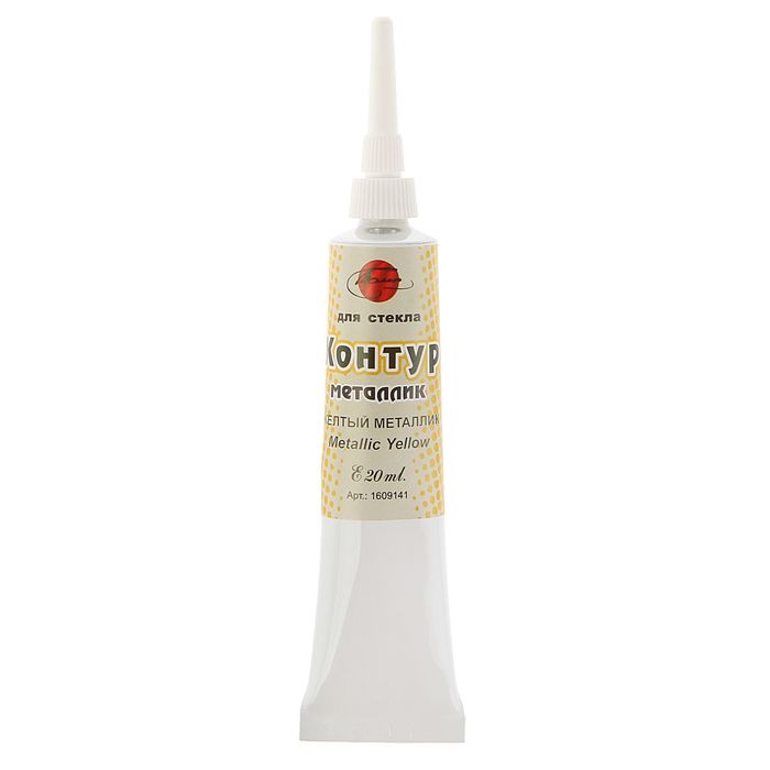Контур по стеклу и керамике Metallic 20мл ТАИР 1609141 Жёлтый металлик