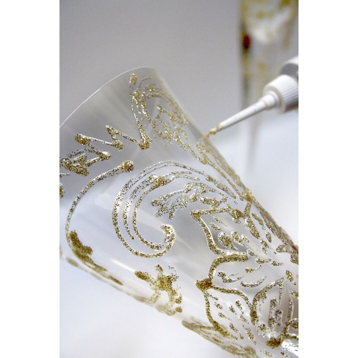 Контур универсальный Glitter 20 мл ТАИР 1609601 Серебристый с блестками