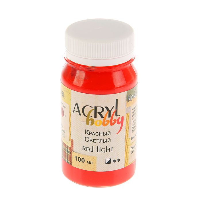Краска акриловая Matt 100 мл ТАИР Acryl hobby Матовый 0301032 Красный светлый