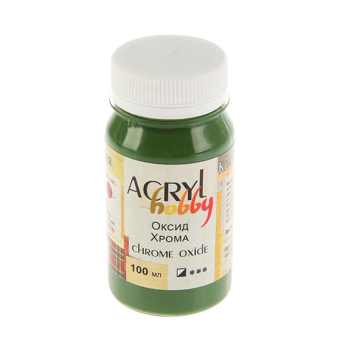 Краска акриловая Matt 100 мл ТАИР Acryl hobby Матовый 0301044 Окись хрома