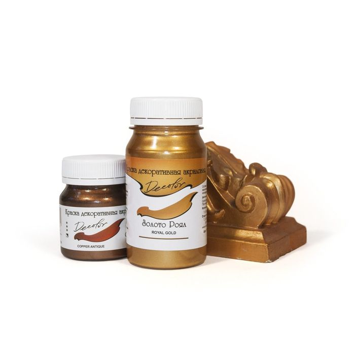Краска акриловая Metallic 20 мл ТАИР Decolor 0603126 Золото Червонное
