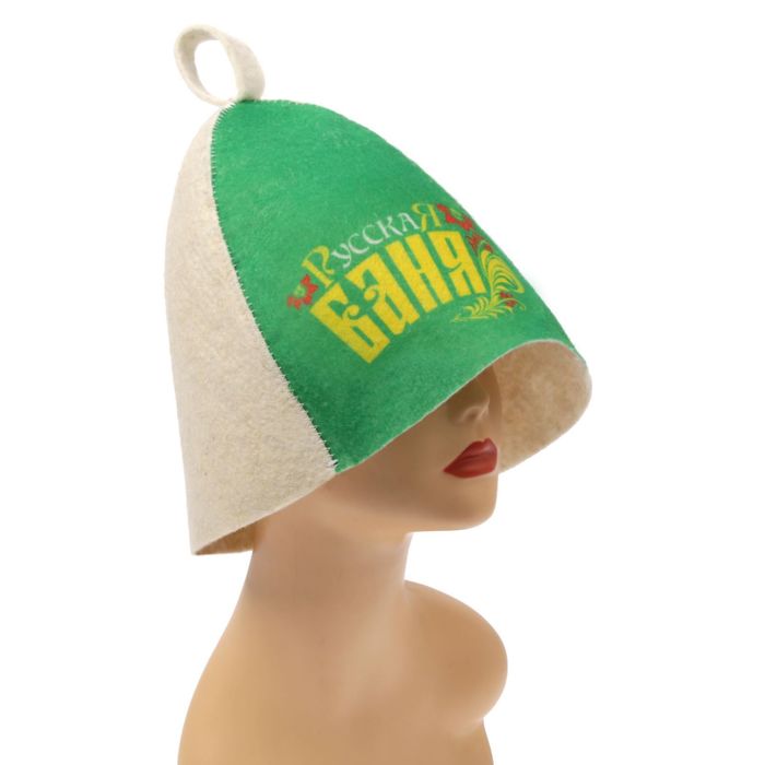 Шапка банная с цветным клином "Русская баня"