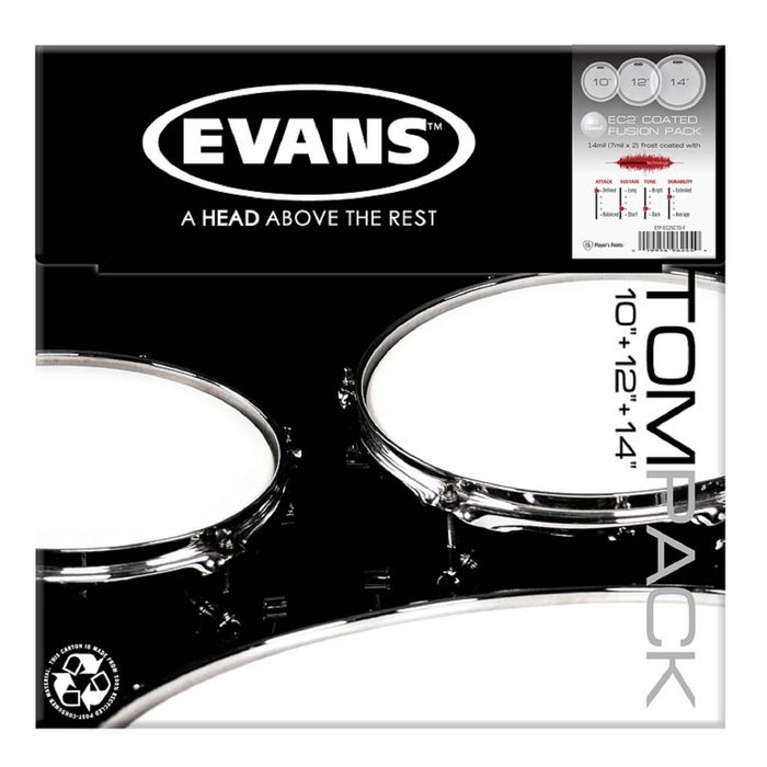 Набор пластика для том барабана  Evans ETP-EC2SCTD-F EC2 Fusion 10