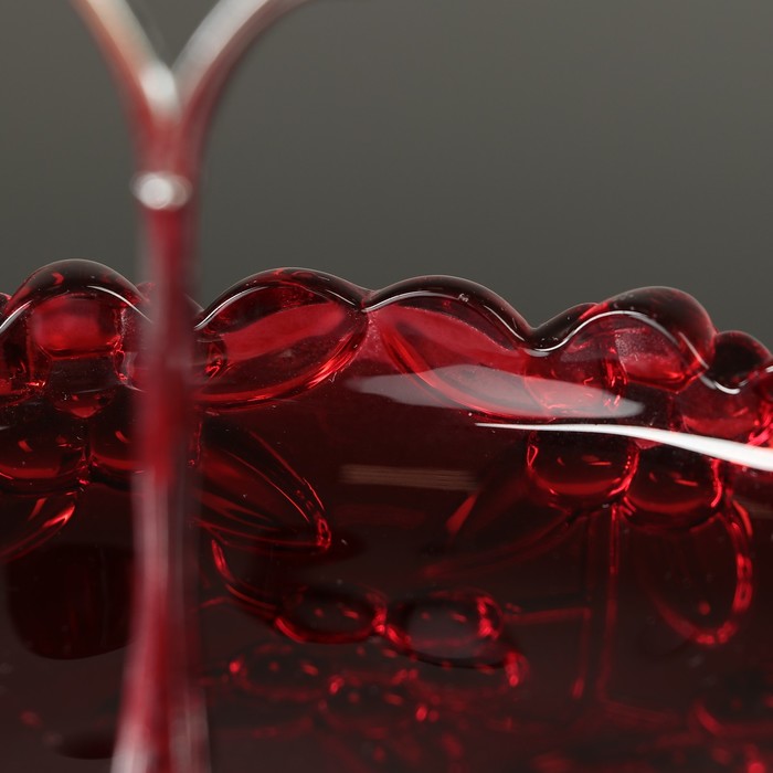 Блюдо 2 яруса круглое "Галерея" 20х29 см, цвет красный УЦЕНКА